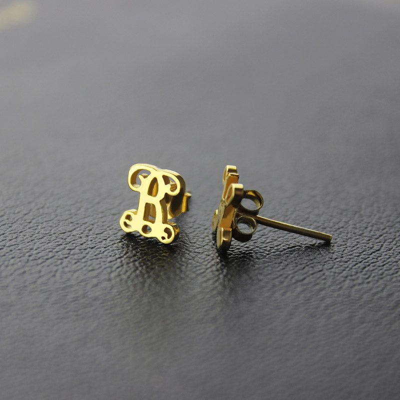 Single Monogram Stud Earrings