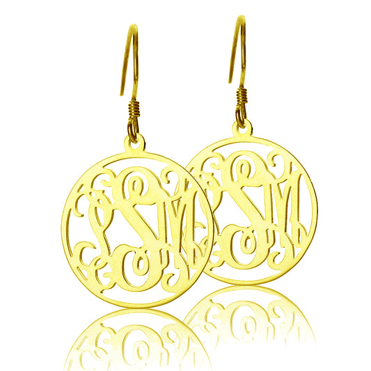 Custom Monogram Circle Earrings