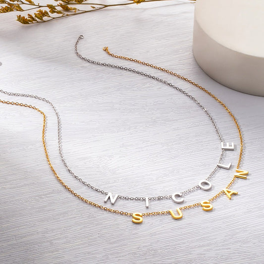 S925 Personalized 1-8 Initial Name Necklace