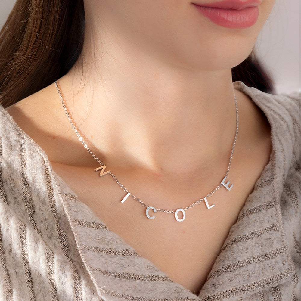 S925 Personalized 1-8 Initial Name Necklace