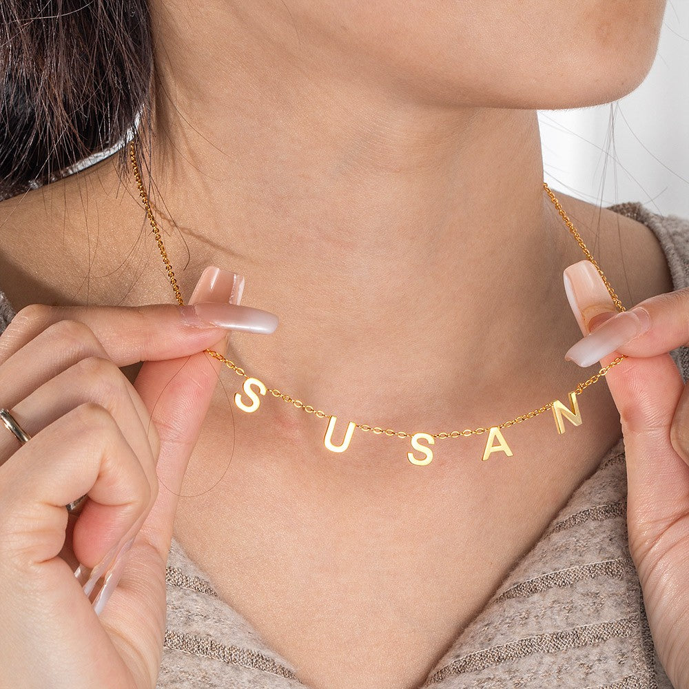S925 Personalized 1-8 Initial Name Necklace