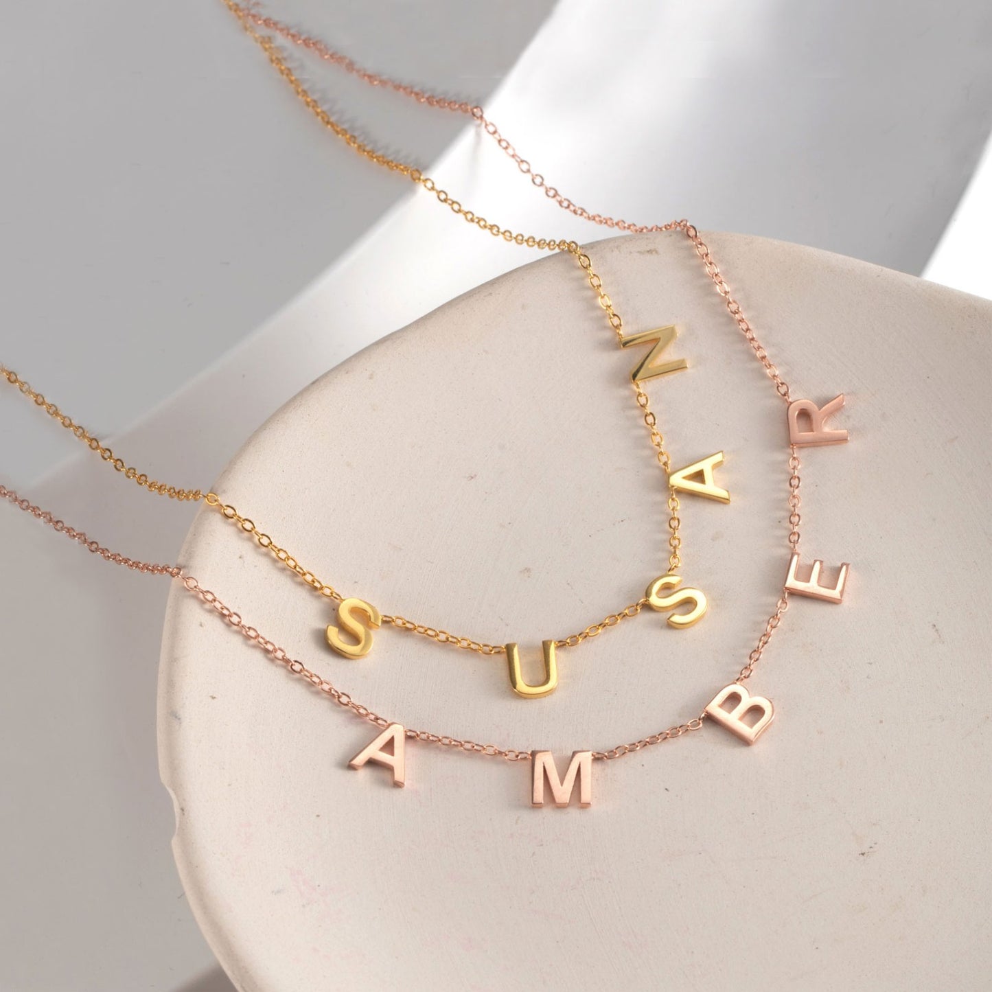 S925 Personalized 1-8 Initial Name Necklace