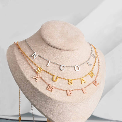 S925 Personalized 1-8 Initial Name Necklace