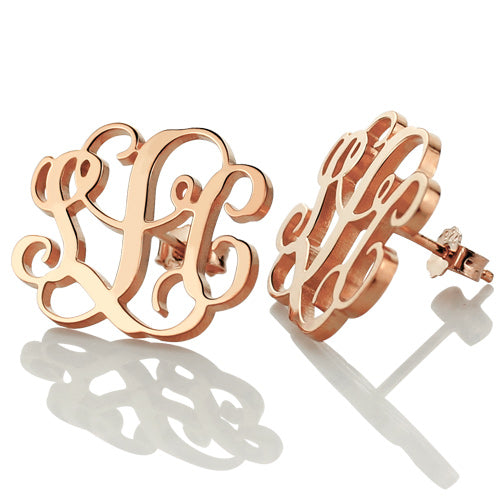 S925 Custom Monogram Stud Earrings