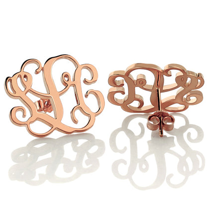 S925 Custom Monogram Stud Earrings