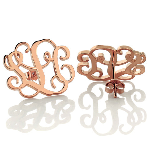 S925 Custom Monogram Stud Earrings