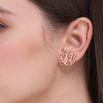 S925 Custom Monogram Stud Earrings