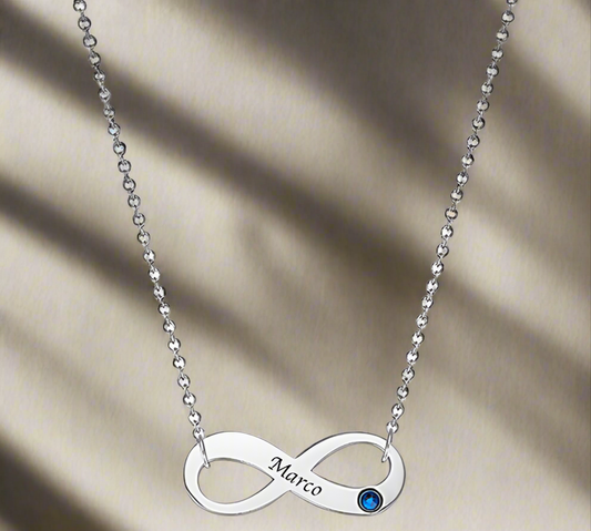 Custom Birthstone Name Necklace