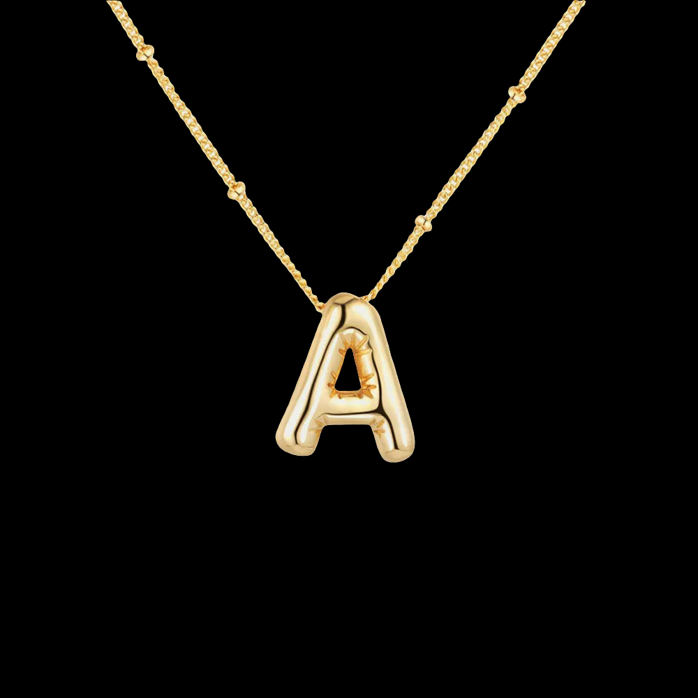 Gold-Plated Bubble Initial Necklace