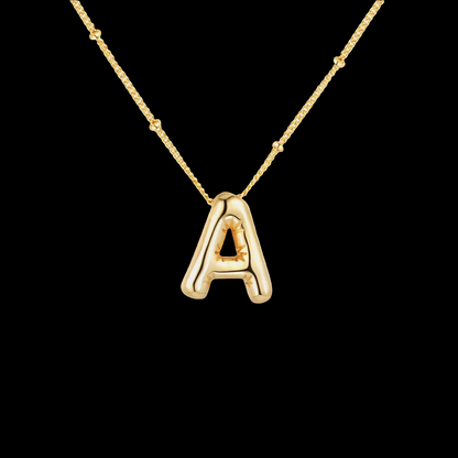 Gold-Plated Bubble Initial Necklace