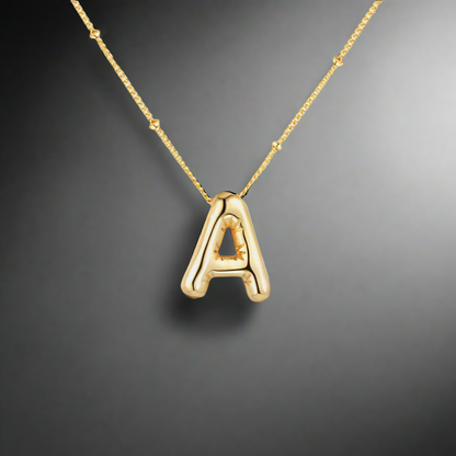 Gold-Plated Bubble Initial Necklace