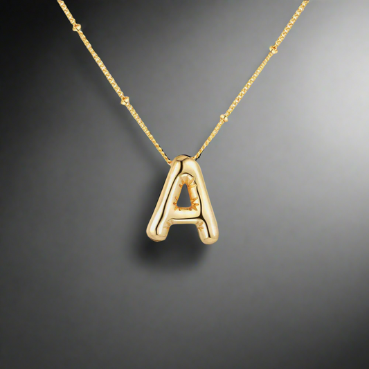 Gold-Plated Bubble Initial Necklace