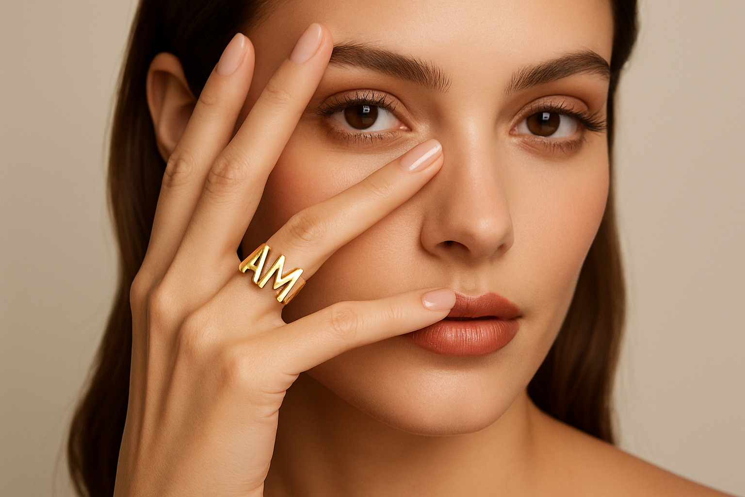 change the ring on her finger to an initials ring and zoom in closer to her face
