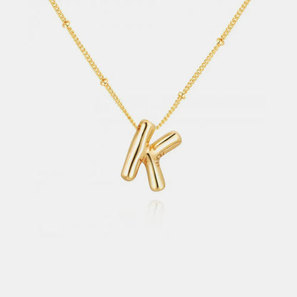 Gold-Plated Bubble Initial Necklace
