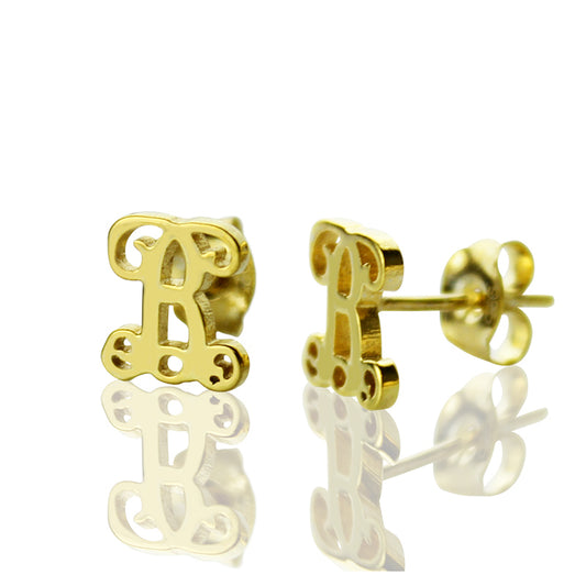 Single Monogram Stud Earrings