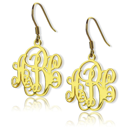 Custom Script Monogram Earrings