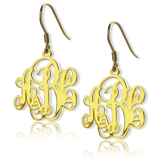 Custom Script Monogram Earrings