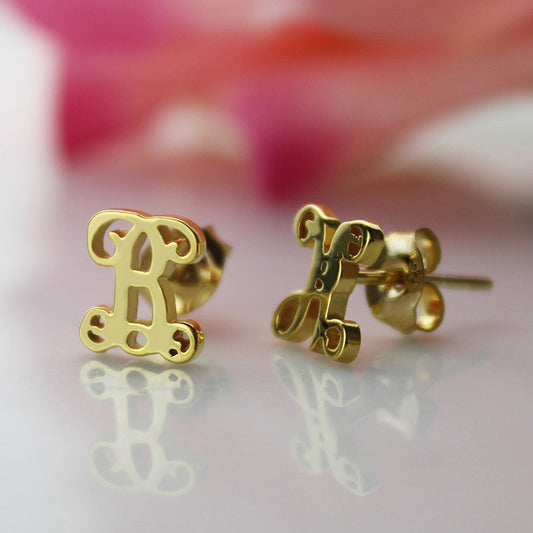 Single Monogram Stud Earrings