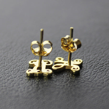 Single Monogram Stud Earrings