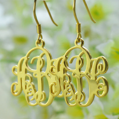 Custom Script Monogram Earrings